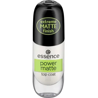essence power matte top coat, Unter- und Überlack, transparent, mattierend, langanhaltend, schnelltrocknend, matt, ohne Aceton, vegan, Mikroplastik Partikel frei (8ml)