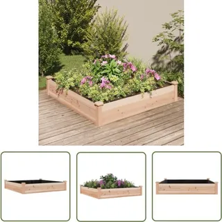 The Living Store - Hochbeet mit Einsatz 120x120x25 cm Massivholz Tanne - Hochbeet - Holzhäuser - Gartengeräte - Gemüsegarten - Blumengarten