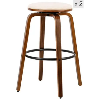 Möbel Kraft Barhocker 2er-Set ¦ beige ¦ Maße (cm): B: 40 H: 70