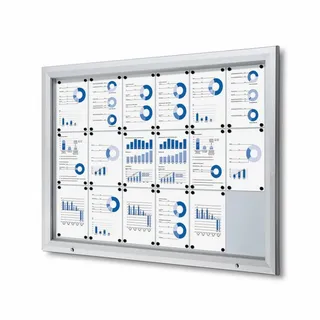 Showdown® Displays Schaukasten T silber 18x DIN A4 146,5 x 4,7 x 106,7 cm, 1 St.