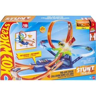 Mattel Europa B.V. Hot Wheels Stunttrack Unendliche Crash-Action Spielset mit Die-Cast-Spielzeugauto im Maßstab 1:64