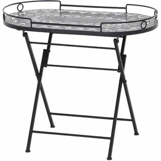 Siena Garden Como Serviertisch 41 x 67,5 x 60 cm schwarz matt/grau