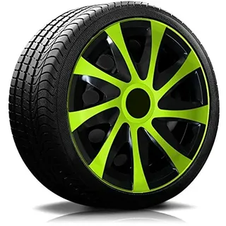 16" 16 Zoll Radkappen Radblenden Radzierblenden 4-STÜCK SET04 Schwarz-Grün