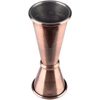 Buddy ́s Bar - Barmaß, 2,5 cl / 5 cl Doppelmaß, Innenmaße 1,5 cl / 3,5 cl, hochwertiges Barmaß, lebensmittelecht, Jigger zum Abmessen von Zutaten für Cocktails, Kupfer antik