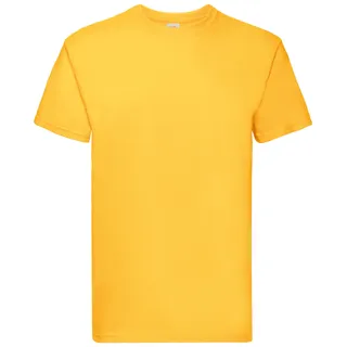 Fruit of the Loom Super Premium T - Herren Basic T-Shirt mit Rundhalsausschnitt, sonnenblumengelb, M