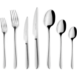 Karaca Bellamy 84-Teilig 12 Personen Elegance Box Besteckset, Tafelgabel, Tafelmesser, Dessertgabeln, Dessertlöffel, Dessertmesser, Teelöffel, Premium-Qualität, Gesund und Hygienisch, Modernes Design