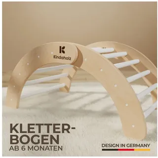 Kindaholz Klettergerüst Pikler-Kletterdreieck + Kletterbogen + 2-in-1-Rutsche