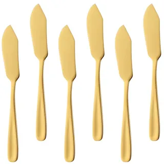 klein Buttermesser Set Edelstahl Gold Dessertmesser 6-teiliges Länge 15,5 cm Nutella Streich Messer für Butter Sahne