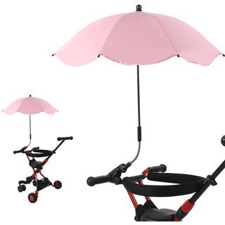 Universal Sonnenschirm Sonnenschutz für Kinderwagen & Buggy, UV Schutz 50+ / 75 cm Durchmesser, 360° Dreh und Neigbar Kinderwagen Sonnenschirm mit Universal Halterung, Sonnensegel Kinderwagen Zubehör