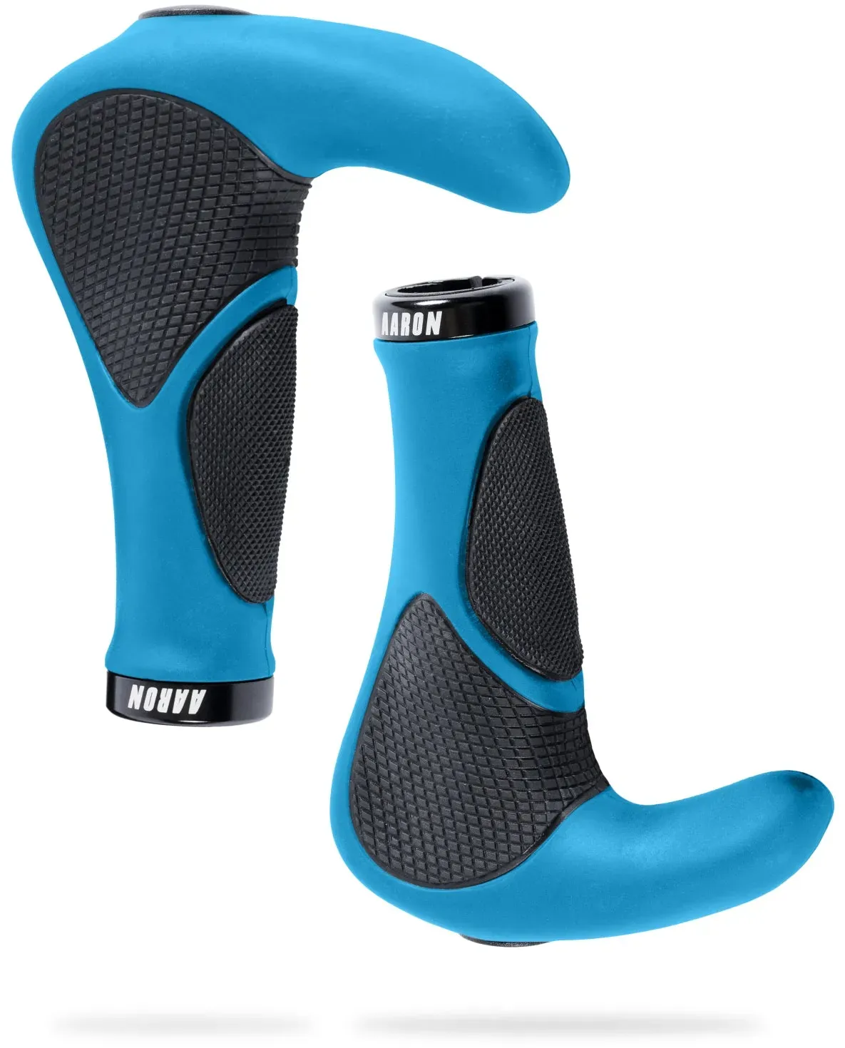 AARON Horn Fahrradgriffe Blau - Mit Gel-Dämpfung
