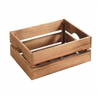 KESPER® Aufbewahrungsbox 69404 (Einzeln), FSC Kiefernholz, Geflammt, Tragegriffe beige