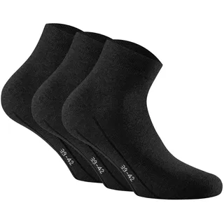 Rohner Socks Sneaker Plus Sneakersocken 3er Pack Schwarz 39-42