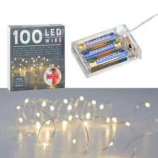 Cepewa Lichterkette 100 LED warmweiß 1020cm lang mit Timer Funktion 6 Stunden #09