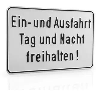 wolk direkt Hinweisschild Ein- und Ausfahrt Tag und Nacht freihalten! 25,0 x 15,0 cm Grau