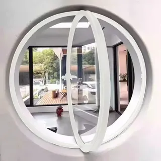 TWHZSAI Drehbares rundes Fenster aus Aluminiumlegierung, Bullauge-Fenster aus gehärtetem Glas zur Wandtion mit Griff, Flügelfenster zur Wohntion in der Küche, Weiß 3,30 cm