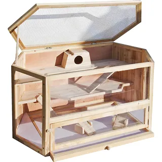 Wiltec Nagerkäfig XXL 3 Etagen 115 x 60 x 58 cm braun