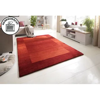THEKO Wollteppich THEKO "Gabbeh Super, Handweb, auch als Läufer erhältlich, reine Wolle" Gr. 8, rot, B:300cm H:9mm L:400cm, Wolle, Teppiche, Schlafzimmer, Wohnzimmer, Esszimmer, auch als Bettumrandung
