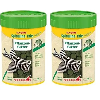 sera Spirulina Tabs Nature 2.1 oz. | Veggie Food Without Dyes & Preservatives | Supports Healthy Digestion & Liveliness | Ideal for Herbivorous Fish & Invertebrates in Fresh & Marine Water