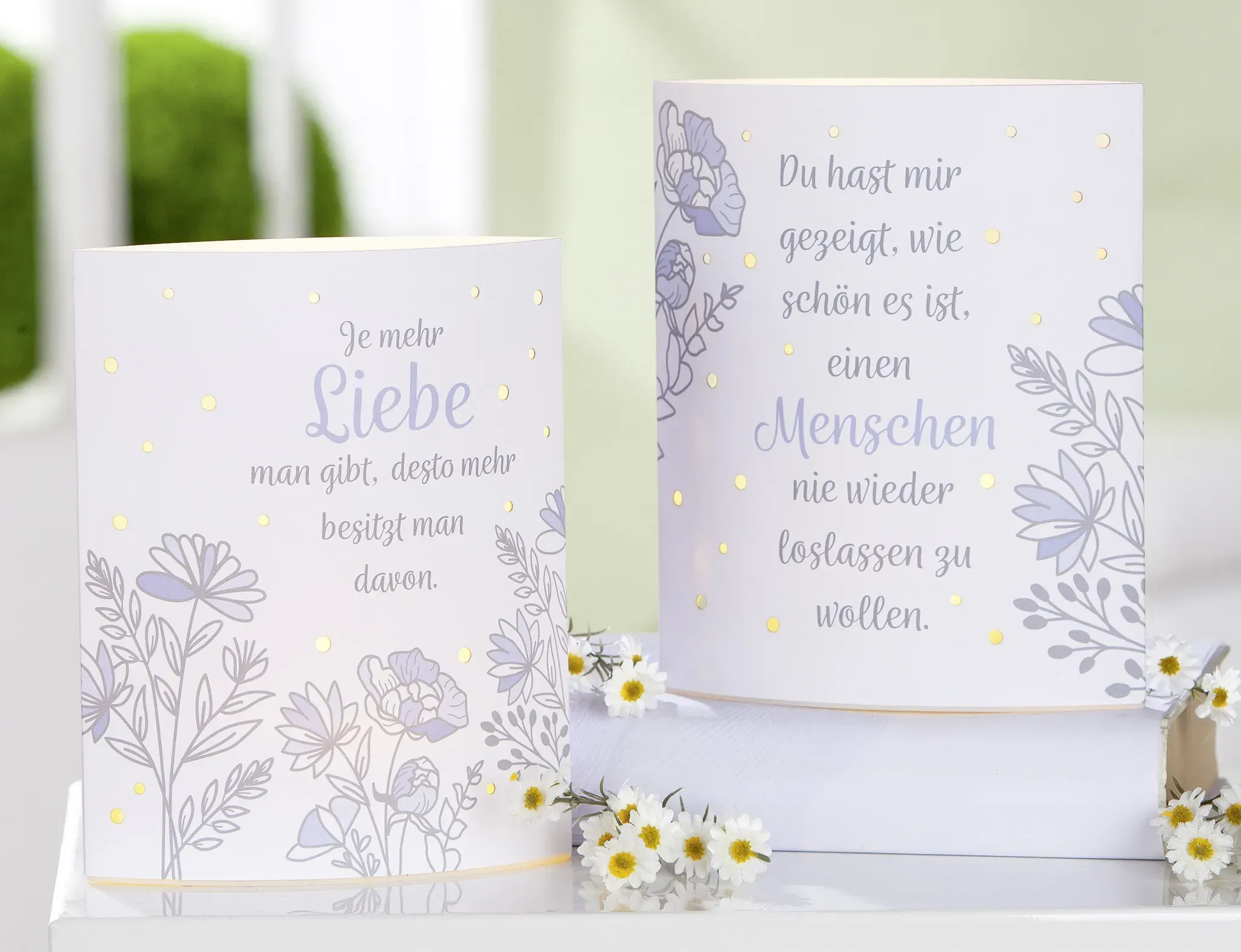 Dekoleuchte Blumenstrauß LED Papier Liebe