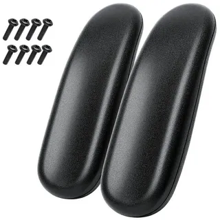 kwmobile 2x Ersatz Armlehnenpolster universal - Pads für Bürostuhl Armlehne - Auflage für Armlehne aus PU - Ersatzpolster in Schwarz