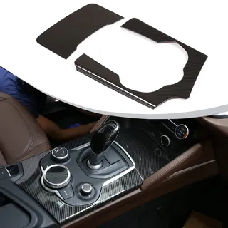 DIYUCAR Karbonfaser-ABS-Innenverkleidung für Mittelkonsole für Stelvio 2017, 2018, 2019, Linkslenker-Zubehör