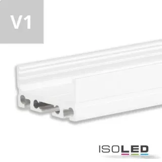 ISOLED LED Aufbauprofil SURF24 FLAT V1 Aluminium pulverbeschichtet weiß RAL 9010, 200cm