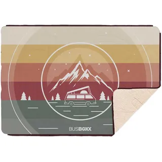 Bus-Boxx VOITED CloudTouch® 4-in-1 Campingdecke – Multifunktionale Outdoor-Decke, Kissen, Schlafsack und Poncho, wasserabweisend, aus recyceltem Materialien (Red Stripe)