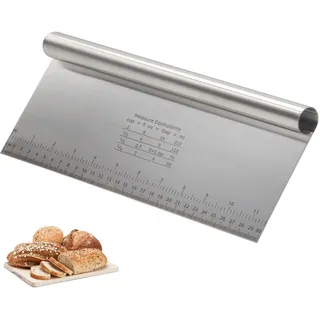 Großer Edelstahl Teigschaber Teigspatel Küche für Kuchen, Pizzen, Teig, Backutensilien (22 x 12 cm)