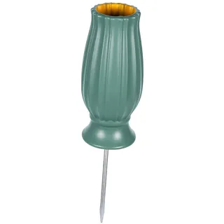 Baoblaze Friedhofsvase, Bodenvase für den Außenbereich, Abnehmbarer wasserdichter Stecker, Gedenkvase, Grabdekoration für Rasenfriedhof, Grabstelle, Grün