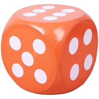 Milageto Weiche Schaumstoff-Jumbo-Würfel, 30 cm, Stiel, Lernspielzeug, 6-seitige Spielwürfel für Kinder, Lehrer, Kinder, Jungen und Mädchen, die Spiele spielen, Orange
