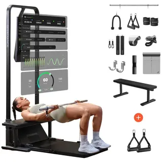 SPEEDIANCE Kraftstation Gym Monster 2, verbessertes KI-gesteuertes All-in-One Home Gym, multifunktionaler Smith-Maschine, Ganzkörper-Krafttrainingsgerät schwarz