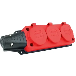 TP Electric Mehrfachsteckdose 3-fach Aussen 1,80 m Rot