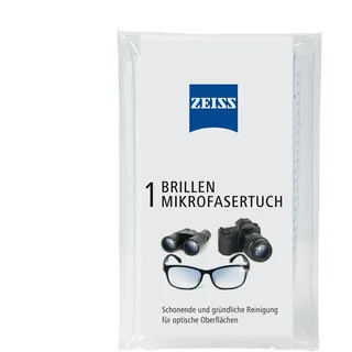 ZEISS Brillen Mikrofasertuch für trockene Reinigung oder in Kombination mit Brillen-Reinigungssprays, maschinenwaschbar, ideal für Brillengläser, Smartphones, Tablets oder LCD-Displays
