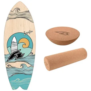 F2 Set Balance Board Surfer 87x32cm + Halbkugel und Korkrolle