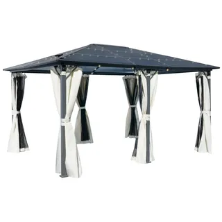 Brast Alu-Pavillon PREMIUM 3,6 x 4,8 m inkl. 4 Seitenteile Beige