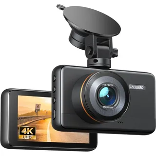 iZEEKER 4K Dashcam vorne mit MicroSD-Karte, 4K 30FPS/1080P 60FPS Autokamera, Autokamera mit Super-Nachtsicht, WDR, Notfallaufzeichnung, Parküberwa...