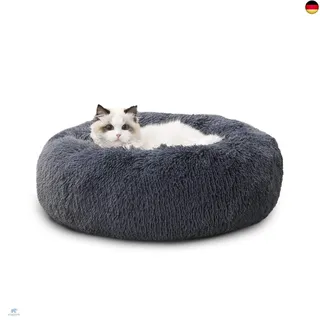 Bedsure Katzenbett - Ø 50 cm Donut Kissen, Katzenschlafplatz für Katzen flauschig