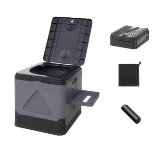 Dasellfa Campingtoilette Campingklo Wc Trockentoilette Faltbar, 20l KapazitäT, Inklusive 12 MüLlbeuteln Und 1 Aufbewahrungstasche, für Notfall Outdoor, Wandern, Auto Camping