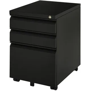 Vinsetto Rollcontainer kaltgewalzter Stahl Schwarz
