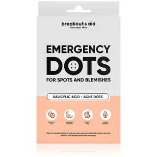breakout + aid Emergency Dots For Spots and Blemishes lokale Pflege gegen Akne für Gesicht, Dekolleté und den Rücken mit Salicylsäure 72 St.