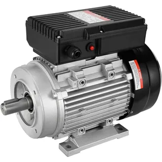 Vevor 1,1kW Elektromotor 1400 U/min, AC 220240 V 7,5 A, 90S, B34-Rahmen, Luftkompressormotor einphasig, 24 mm Keilwelle, Rechts-/Linkslauf für landwirtschaftliche Maschinen und allgemeine Geräte