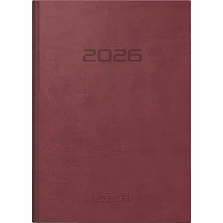 Brunnen Buchkalender 795 1 Tag/Seite 14,5x20,6cm Kunstleder-Einband braun 2026 | A5, Kunstleder,
