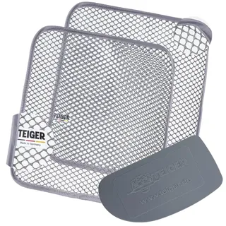 teiger Bundle 2 x Teigreinigungstuch + Teigschaber Teigreiniger Teigentferner hochwertiges Netztuch für hartnäckige Verschmutzungen Teigtuch Mesh Spültuch Reinigungstuch Spüllappen