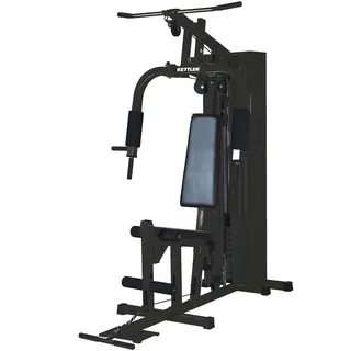 KETTLER Kraftstation Basic – Kompakter Multigym-Station für Ganzkörper-Krafttraining zu Hause, 50-kg-Gewichtsblock, Brustpresse, Butterfly, Latzug, Beinstrecker, max. 100 kg Benutzergewicht