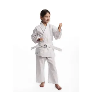 IPPONGEAR Karateanzug Club 2 (Einsteiger & Kinder Karateanzug), inkl. weißem Gürtel I Schnürbund I 220gr/m2 (8 oz) Stoffdichte 120