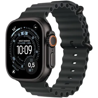 Apple Watch Ultra 3 GPS + Cellular 49 mm Titangehäuse Schwarz Ocean Armband Schwarz