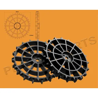 Plastik Parts Mähroboter-Rad Antriebsräder 2er Set Offroad Profil Navimow i105E i108E i110N