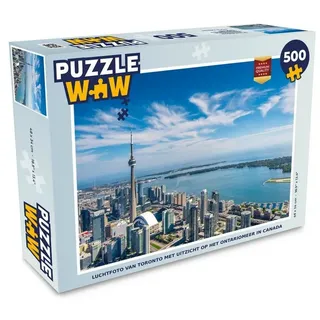 MuchoWow Puzzle Luftaufnahme von Toronto mit Blick auf den Ontariosee in Kanada, 500 Puzzleteile, Foto-Puzzle, Bilderrätsel, Puzzlespiele, Spielzeug 34 cm x 48 cm x 2 cm