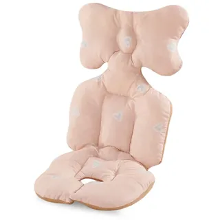 SONARIN Verdickte Sitzauflage Kinderwagen,Universal Kinderwagen Einlage Buggy Auflage Kinderwagenkissen Baumwolle Atmungsaktiv Sitzeinlage Sitzkissen für Kinderwagen Buggy Kindersitz(Herz)