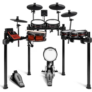 Alesis Nitro Pro XL und Amp - 10-Piece Electric Drum Set with Dual-Zone Mesh Pads, Bluetooth, USB MIDI, und 70W E Schlagzeug Monitor Lautsprecher, Rack-Montierbar